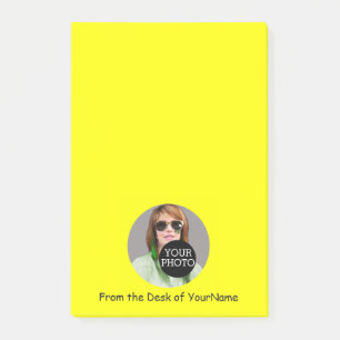 Bloco De Notas Sua foto e mensagem personalizam facilmente amarel