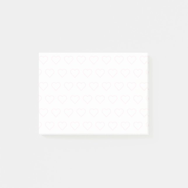 Bloco De Notas Suas notas adesivas com corações - cores personali (Frente)