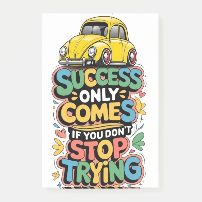Bloco De Notas success only comes if you dont stop trying en deux (Frente)