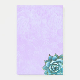 Bloco De Notas Suculenta Aquarela em Renda Lavanda