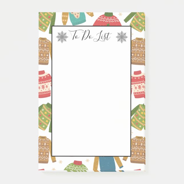 Bloco De Notas Suéteres de Natal Feios, Mas Bonitos, Para Fazer L (Frente)