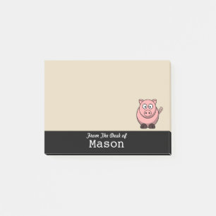 Bloco De Notas Suíno Rosa Rosa, Gordo Engraçado Personalizado