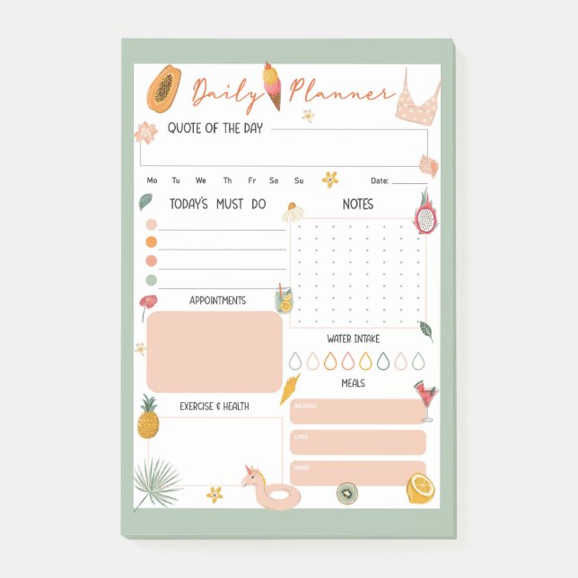 Bloco De Notas Summer Daily Planner Notepad  (Frente)