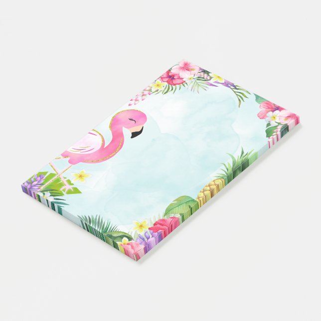 Bloco De Notas Summer Flamingo Posta o Note Pad (Inclinado)