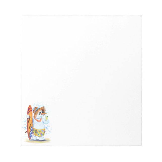 Bloco De Notas Summer Notepad Snowman Surfer Fund (Frente)