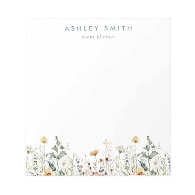 Bloco De Notas Summer Wildflower Field Business (Frente)
