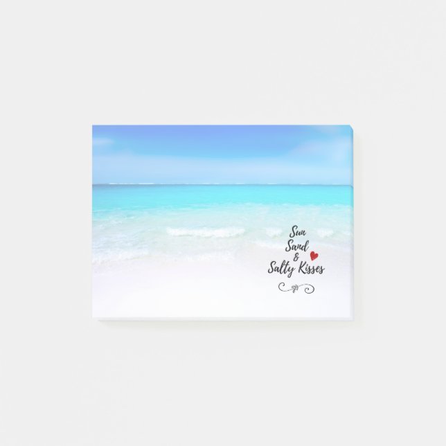 Bloco De Notas Sun Sand e Salty Kisses Tropical Beach (Frente)