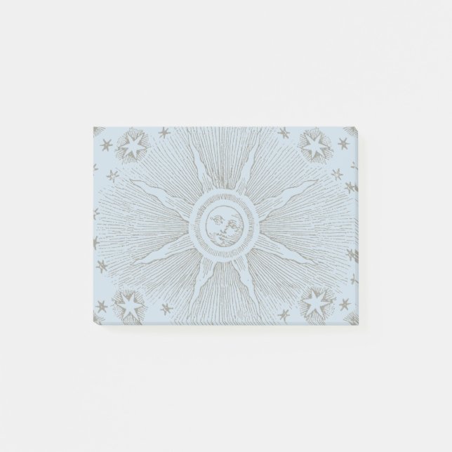 Bloco De Notas Sun Stars Antiguamente Night Sky Medieval Zodieval (Frente)