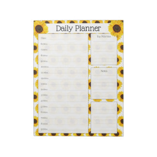 Bloco De Notas Sunflower Daily Planner