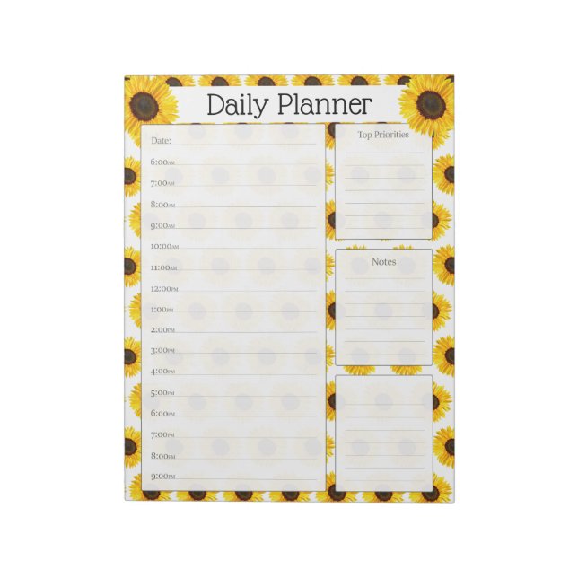 Bloco De Notas Sunflower Daily Planner (Invertido)