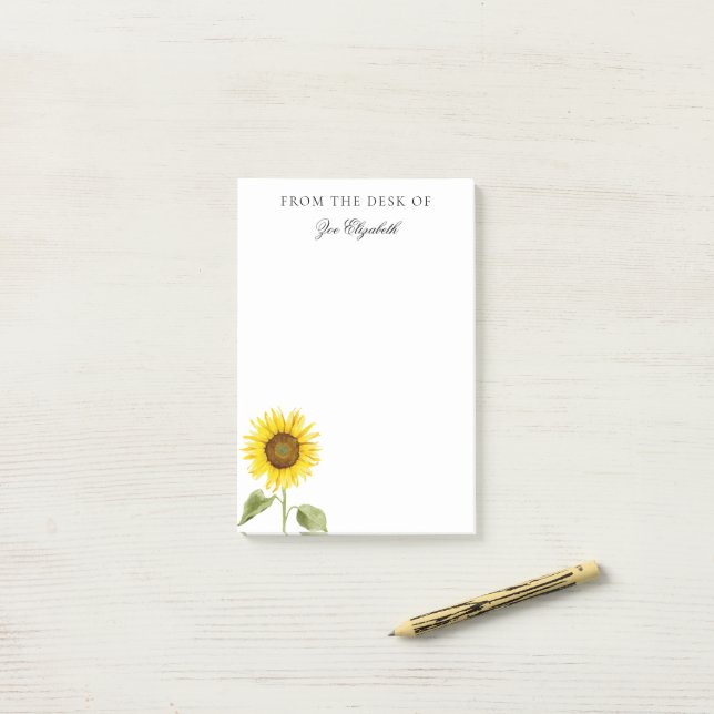 Bloco De Notas Sunflower Floral Custom (Personalização de girasso (Na mesa)