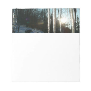 Bloco De Notas Sunrise Através De Ícicletas Winter Nature Fotog