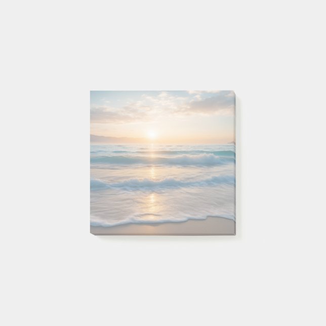 Bloco De Notas Sunrise Sobre A Praia (Frente)