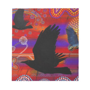 Bloco De Notas Sunset no lago Wendouree Arte aborígena australian
