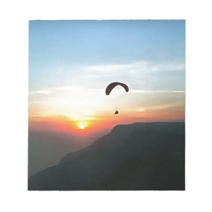 Bloco De Notas Sunset Paraglide Wanderlust Arte Esportiva Extreme