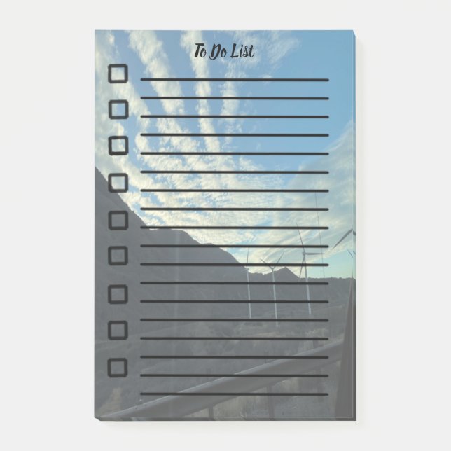 Bloco De Notas Sunshine Mountain Windmill Stick Nota (Frente)