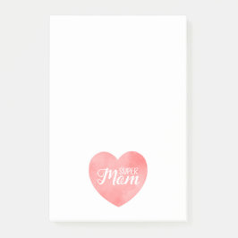 Bloco De Notas Super mãe em cor-de-água rosa, dia de as mães
