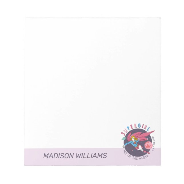 Bloco De Notas Supergirl Out Of This World Retro Graphic (Frente)