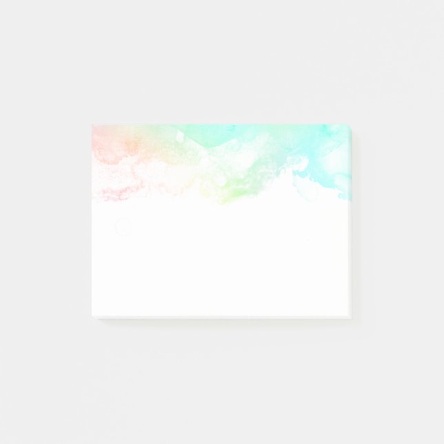 Bloco De Notas Suportes de Abstrato verde e azul modernos (Frente)