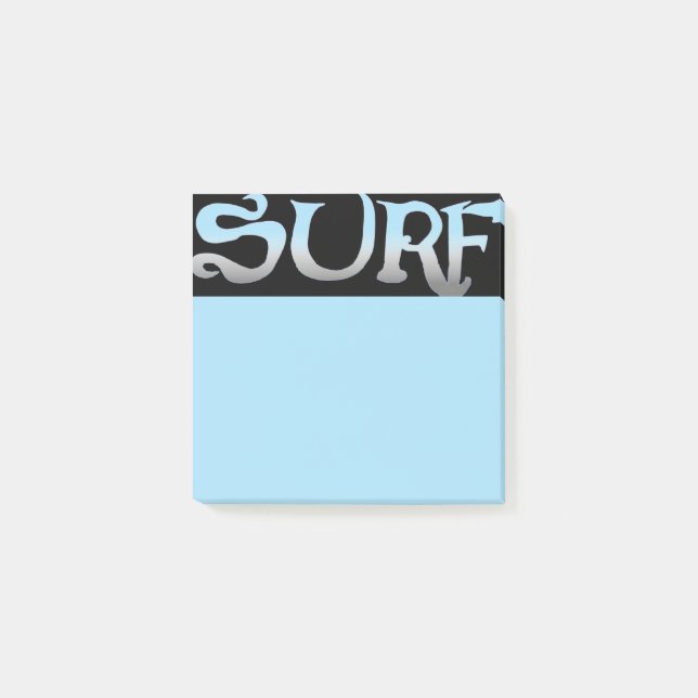 Bloco De Notas Surf preto de folhas de anotações (Frente)