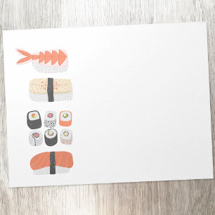Bloco De Notas Sushi Nigiri Maki Roll Comida Art Japonês