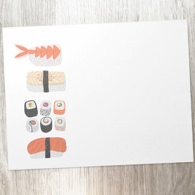 Bloco De Notas Sushi Nigiri Maki Roll Comida Art Japonês (Japanese sushi fun food art notepad)