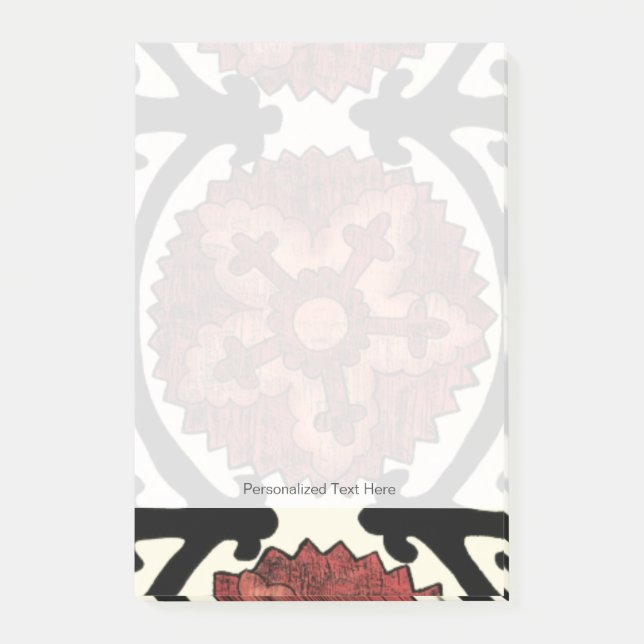 Bloco De Notas Suzani Style - Padrão Floral Decorativo (Frente)