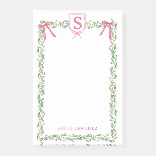 Bloco De Notas Swag Evergreen do Grande Milênio com Monograma (Frente)