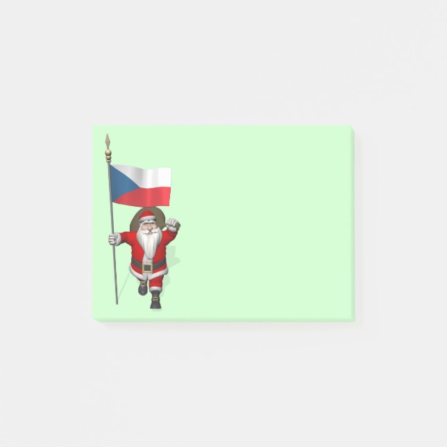 Bloco De Notas Sweet Santa Claus Com Bandeira Da República Checa (Frente)