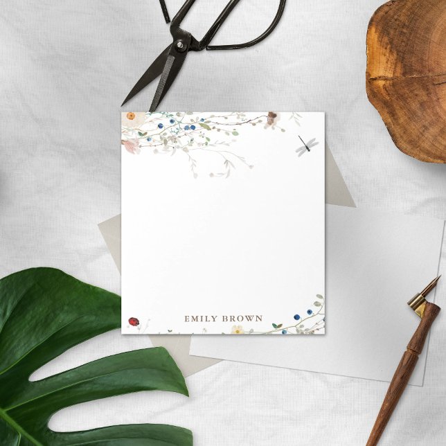 Bloco De Notas Sweet Wildflower e Lady Bug personalizados (Criador carregado)