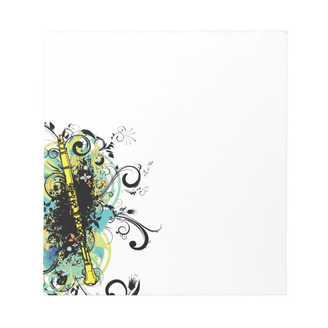 Bloco De Notas Swirl Grunge Clarinet (Frente)