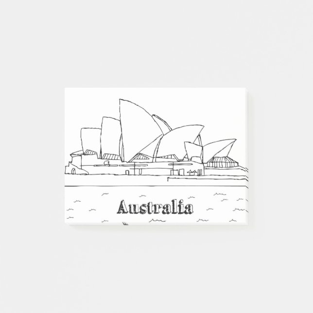 Bloco De Notas Sydney Austrália - Férias de Arte Desenhando Féria (Frente)