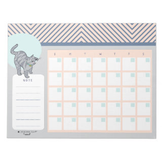 Bloco De Notas Tabby Cat Open Dated Desk Calendar Notepad
