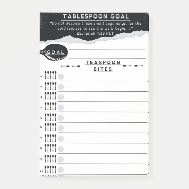Bloco De Notas Tablespoon Goals List (Frente)