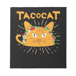 Bloco De Notas Tacocat Ortografado para Trás é Tacocat Cat Taco