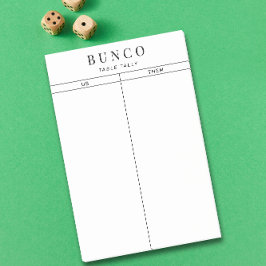 Bloco De Notas Tally de Mesa Simples de Bunco Preto e Branco