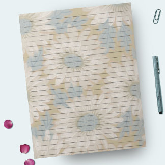 Bloco De Notas Tamanho Carta 8,5 x 11 Retro Azul Dusty Largura La