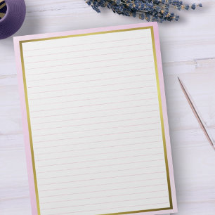 Bloco De Notas Tamanho Carta: 8,5" x Linhas Rosa de 11" Largura D