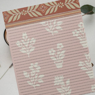 Bloco De Notas Tamanho Carta Vermelho Farmhouse de Regra Colégio 