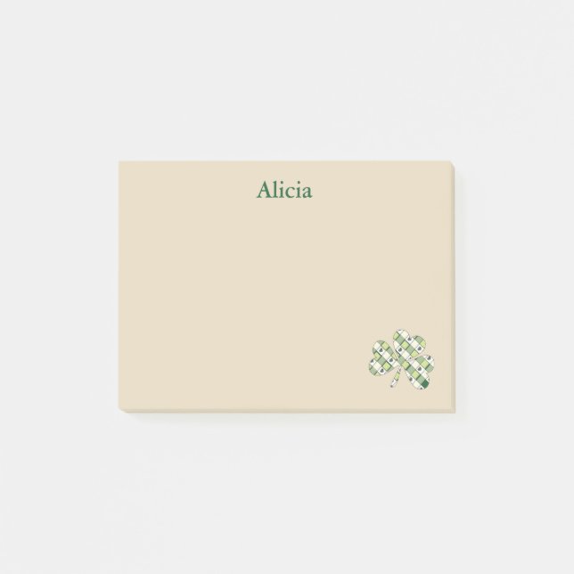 Bloco De Notas Tan e Xadrez verde (Frente)