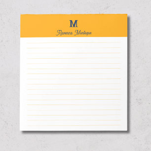 Bloco De Notas Tangerina Chic Nome Personalizado Monograma Lined
