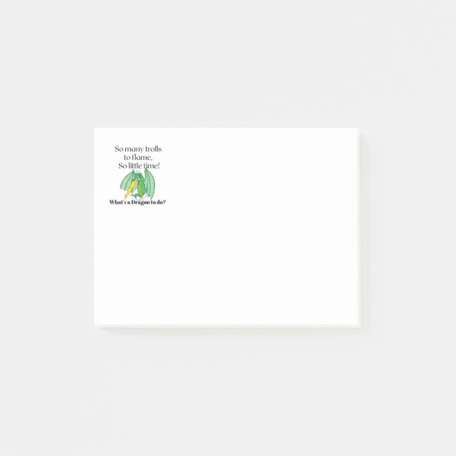 Bloco De Notas Tantos troll à chama - Dragão Snarky  (Frente)