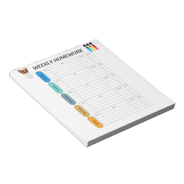 BLOCO DE NOTAS TAREFAS SEMANAIS (Inclinado)