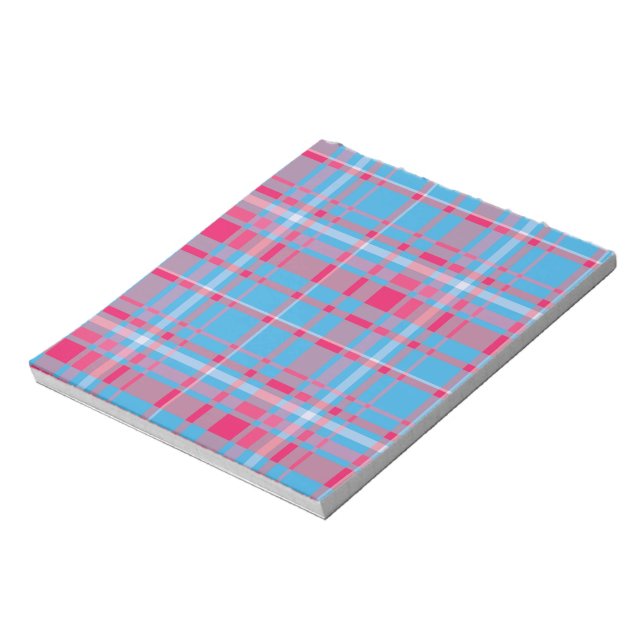 Bloco De Notas Tartan azul e vermelho (Invertido)