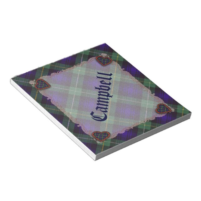 Bloco De Notas Tartan do clã escocês Campbell de Argyll - Xadrez (Inclinado)