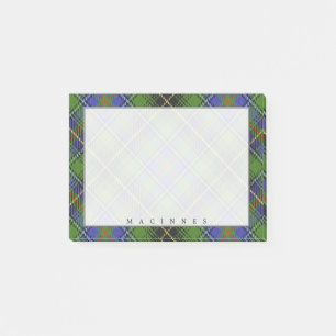 Bloco De Notas Tartan do Clã Escocês MacInnes Real
