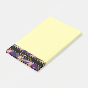 Bloco De Notas Tartan roxo, Dourado e azul