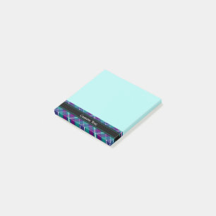 Bloco De Notas Tartan verde-marinho, roxo e azul