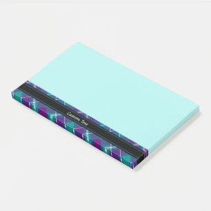 Bloco De Notas Tartan verde-marinho, roxo e azul