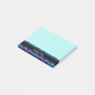 Bloco De Notas Tartan verde-marinho, roxo e azul